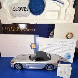Franklin Mint 1:24 2003 Dodge Viper SRT-10 Silver Black Diecast Limited Edition